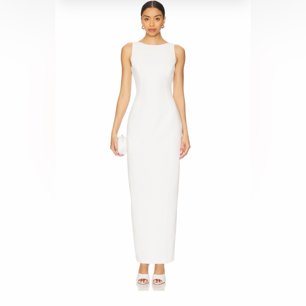 Amanda Uprichard White Sleeveless Maxi Dress